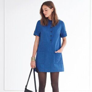 Sezane Alma Dress in Stretch Denim 38